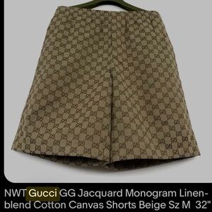 Gucci Tan GG Monogram Canvas Shorts